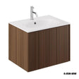Crosswater Wall Mounted Vanity Unit Royal Walnut / Matt White Basin - 1 Tap Hole / 600mm Crosswater Limit Wall Hung Vanity Unit with Basin