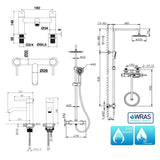 Aquarius Bathrooms Exposed Shower Set Aquarius RF-Series Complete Shower Brassware Pack with Basin Mixer, Bath Mixer & Exposed Shower