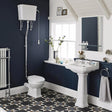 Aquarius Bathrooms High Level Toilet White Wooden Aquarius Harewood Traditional High Level Toilet with Soft Close Seat