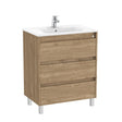 Roca Floor Standing Vanity Unit Walnut Roca Tenet 700mm Floor Standing Three Drawer Vanity Unit with Basin