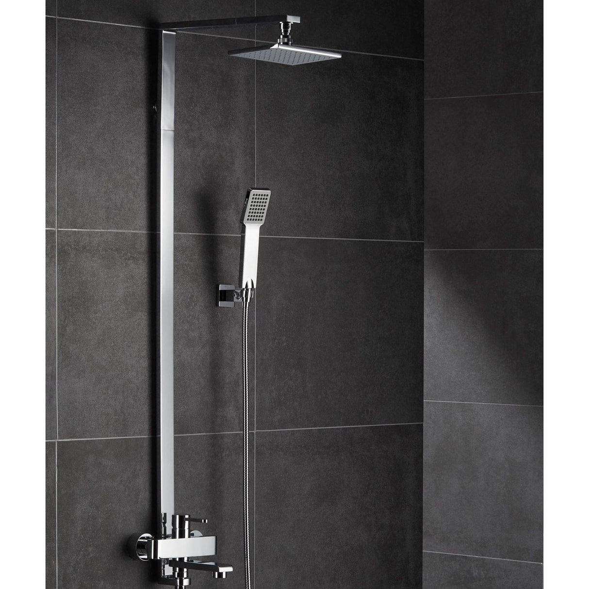 Flova Exposed Shower Set Flova Essence Manual Exposed Shower Set with Shower Head, Handset and Diverter Bath Spout in Diamond Chrome