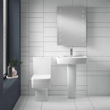 Aquarius Bathrooms Pedestal Basin Aquarius Squared 520mm One Tap Hole Basin and Pedestal