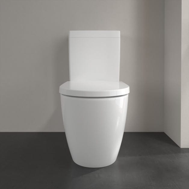 Villeroy and Boch Close Coupled Toilet Villeroy & Boch Subway 3.0 Close Coupled Toilet with Twist Flush and Soft Close Seat in White Alpin