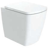 Imex Back to Wall Toilet Imex Ravine Rimless Comfort Height Back to Wall Toilet with Soft Close Seat in White