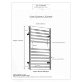 JIS Ladder Rail JIS Sussex Ouse Vertical Stainless Steel Heated Towel Rail