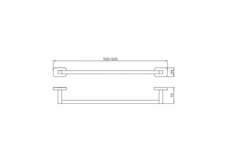 Aquarius Towel Rails and Rings Aquarius Auro Single Towel Rail in Brushed Brass