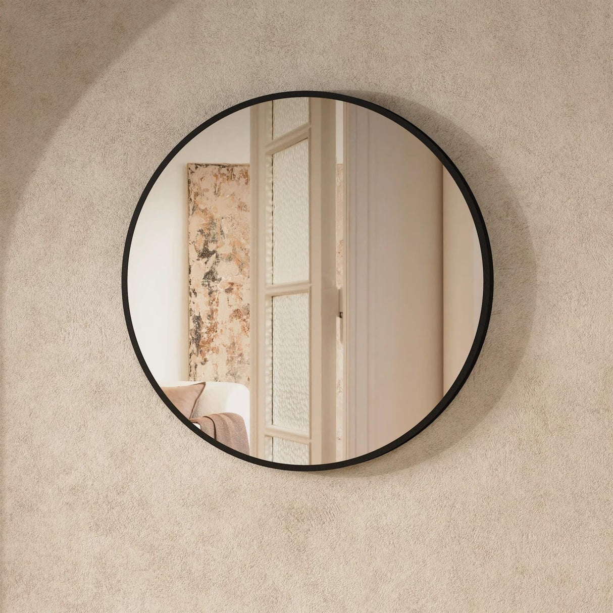Crosswater Standard Mirror 600mm / Matt Black Crosswater Infinity Round Framed Mirror