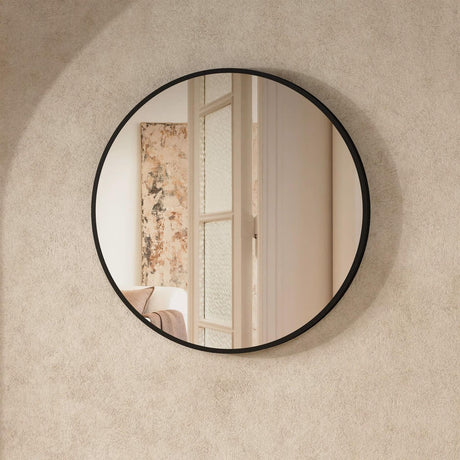 Crosswater Standard Mirror 600mm / Matt Black Crosswater Infinity Round Framed Mirror