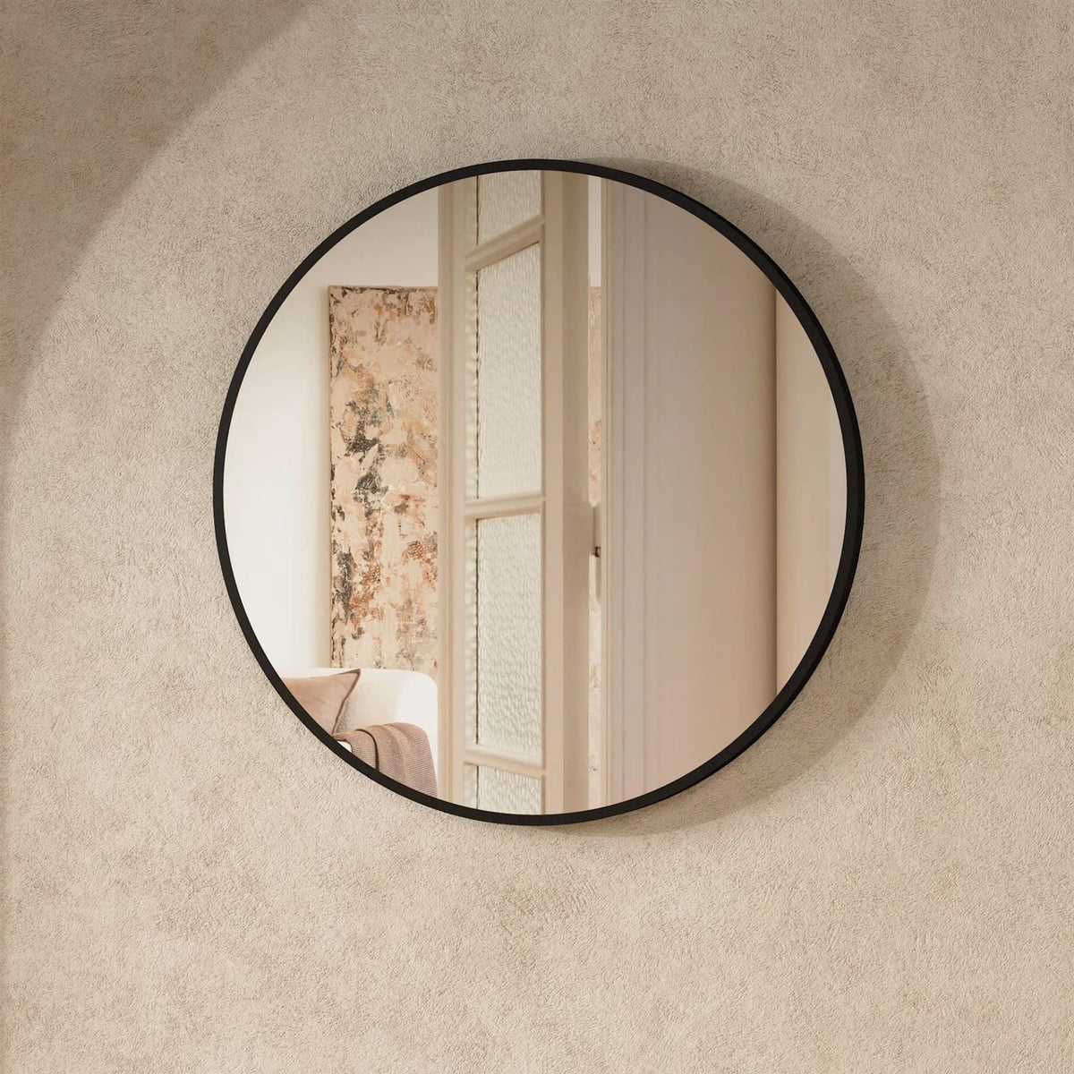 Crosswater Standard Mirror 600mm / Matt Black Crosswater Infinity Round Framed Mirror