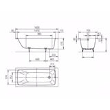 Kaldewei Single Ended Bath 1600mm x 700mm / 0 Kaldewei Cayono Single Ended Steel Bath with Leg Set
