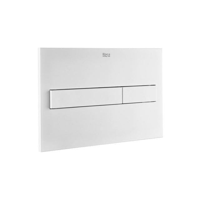 Roca Flush Plate Matt White Roca Duplo One PL7 Flush Plate with Square Buttons