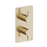 Britton Concealed Shower Valve Brushed Brass Britton Hoxton 2.0 2 Outlet, 2 Handle Concealed Thermostatic Shower Valve