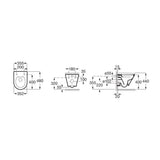 Roca Wall Hung Toilet Roca The Gap Round Compact Wall Hung Rimless Toilet with Soft Close Seat