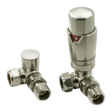 Reina Radiator Valve Brushed Reina Modal Thermostatic Corner Radiator Valves