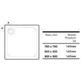 Merlyn Square Shower Tray Merlyn MStone Square Shower Tray