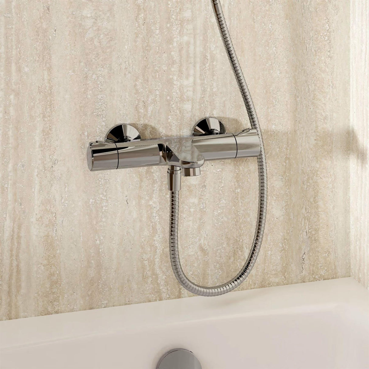 Crosswater Bath Shower Mixer Crosswater Thermostatic Wall Mounted Bath Shower Mixer Tap in Chrome