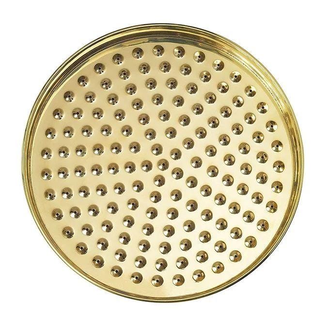 Crosswater Fixed Shower Head Crosswater Belgravia 200mm (8") Traditional Rose Shower Head in Unlacquered Brass