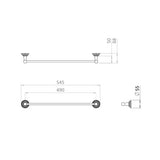 Crosswater Towel Rails and Rings Crosswater Belgravia 600mm SingleTowel Rail