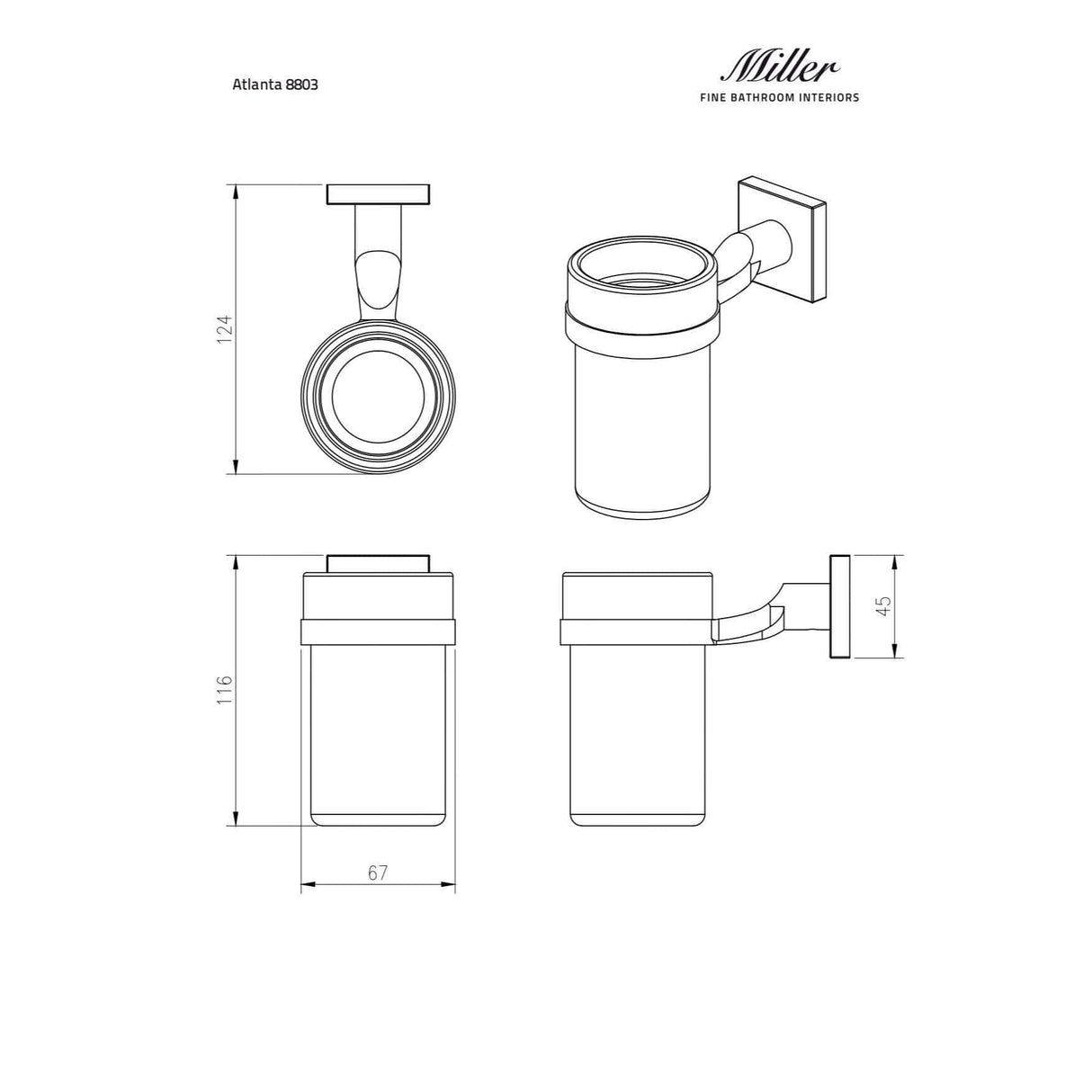 Miller Toothbrush Holder Miller Atlanta Tumbler and Holder in Chrome