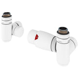 Eastbrook Radiator Valve Matt White Eastbrook Corner TVR Duel Fuel Radiator Valve and Lockshield