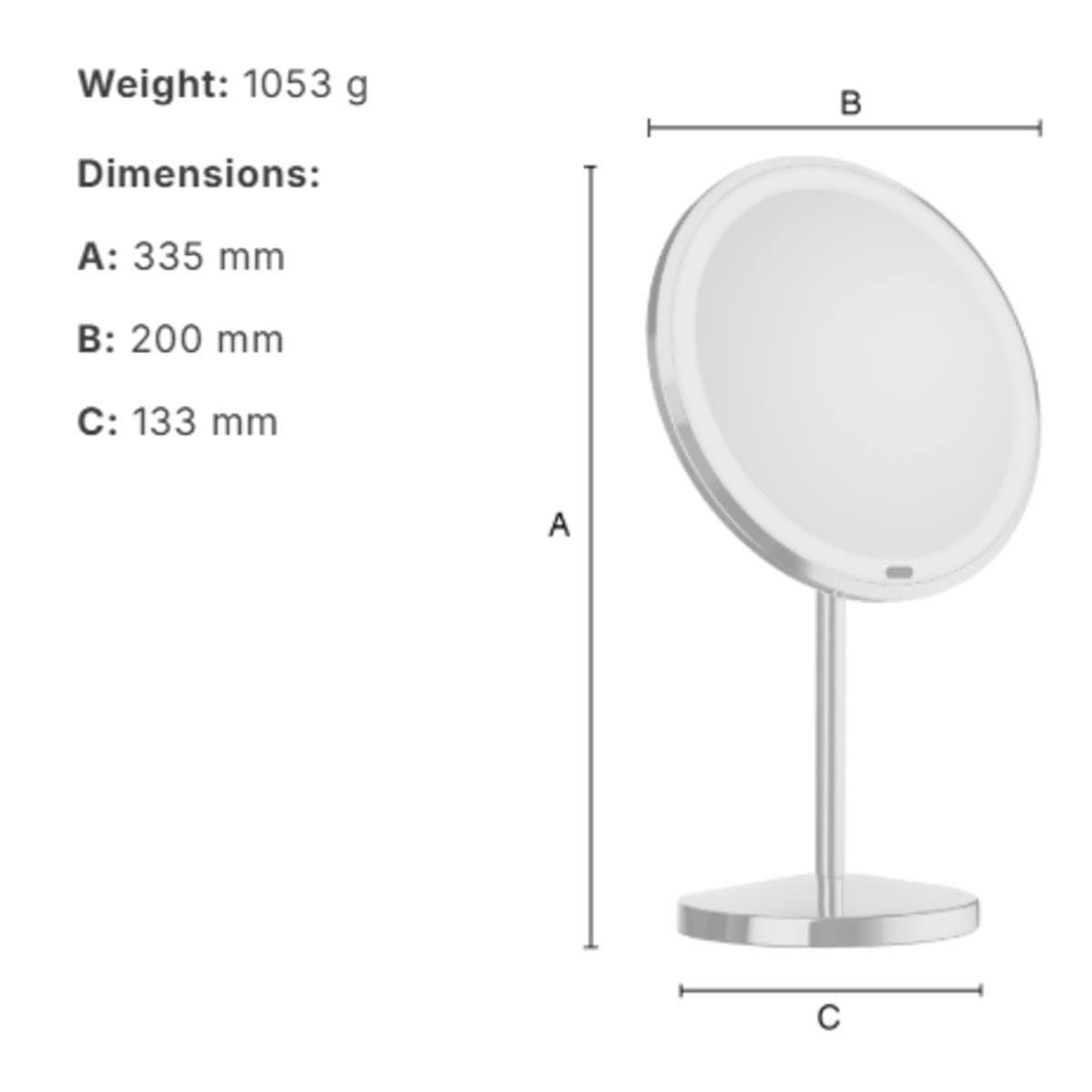 Smedbo Cosmetic and Shaving Mirror Smedbo Beslagsboden Glow Freestanding LED Magnifing Mirror
