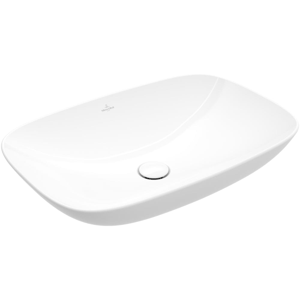 Villeroy & Boch Countertop Basin Villeroy & Boch Loop & Friends Curved Rectangular 560mm Countertop Basin (with Overflow) in White Alpin