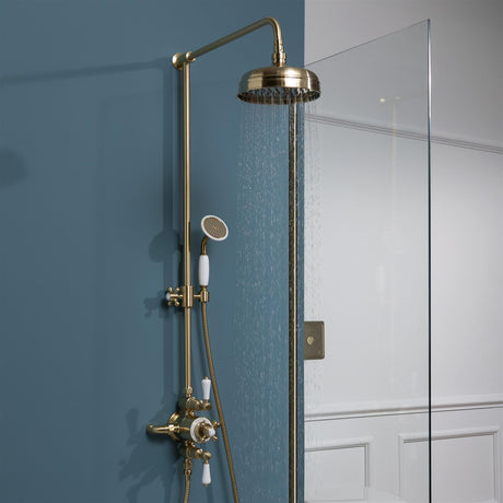 JTP Exposed Shower Set JTP Grosvenor Exposed Thermostatic Traditional Shower Set With Fixed Shower Head and Handset