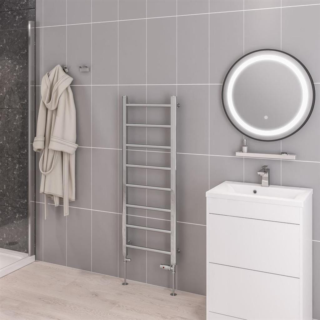 Eastbrook Eastbrook Tuscan Vertical Straight Heated Towel Rail - 1200 x 450mm in Chrome