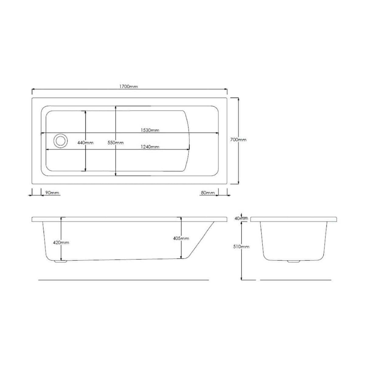 Roca Single Ended Bath Roca The Gap Single Ended Acrylic Bath