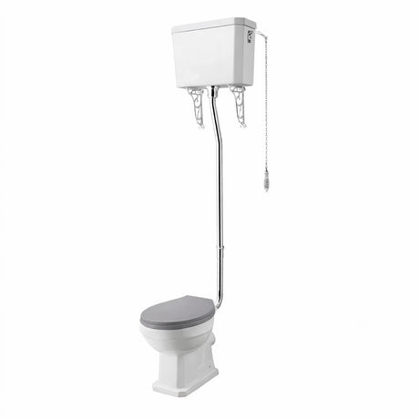 Aquarius Bathrooms High Level Toilet Grey Wooden Aquarius Harewood Traditional High Level Toilet with Soft Close Seat