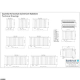 Eastbrook Panel Radiator Eastbrook Guardia Straight Horizontal Aluminium in Matt Grey