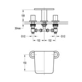 Flova 3 Tap Hole Bath Set Flova Annecy 3 Hole Deck Mounted Bath Mixer Tap in Diamond Chrome