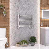 Eastbrook Ladder Rail 600 x 750mm / Dual Fuel Eastbrook Wendover Straight Heated Towel Rail in Chrome