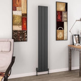 Eastbrook Panel Radiator 1800 x 280 / Central Heating Eastbrook Charlton Vertical Aluminium Designer Radiator in Matt Anthracite