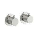 Crosswater Concealed Shower Valve Brushed Stainless Steel Effect Crosswater MPRO Module 3 Outlet, 2 Handle Concealed Thermostatic Shower Valve