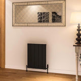 Eastbrook Panel Radiator 600 x 470 / Dual Fuel Eastbrook Rosano Straight Horizontal Aluminium Radiator  in Matt Black