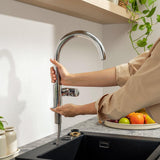 Hansgrohe Kitchen Tap Hansgrohe Vernis Blend M35 Single Lever Kitchen Mixer Tap 210 with Swivel Spout in Chrome