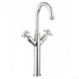 Crosswater Tall Basin Tap Chrome Crosswater Belgravia Tall Monobloc Basin Mixer Tap with Crosshead Handle