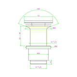 Crosswater Basin Waste Crosswater Square Click Clack Unslotted Basin Waste in Chrome