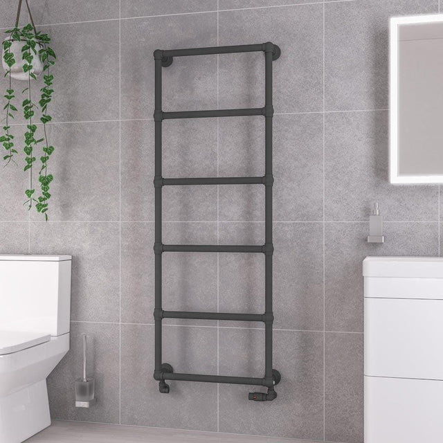 Eastbrook Traditional Towel Rail Eastbrook Stour Vertical Traditional Heated Towel Rail in Anthracite