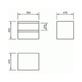 Imex Wall Mounted Vanity Unit Imex Ivo Wall Mounted 600mm Double Drawer Vanity Unit with Basin in White Gloss