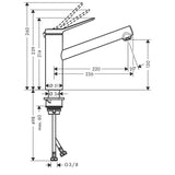 Hansgrohe Kitchen Tap Hansgrohe Zesis M33 Single Lever Kitchen Mixer Tap 150 with Pull-Out Spray