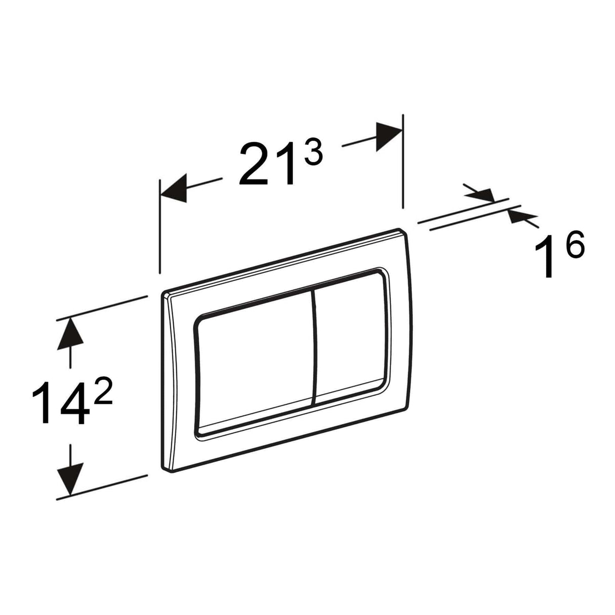 Geberit Flush Plate Geberit Alpha Flush Plate with Square Buttons