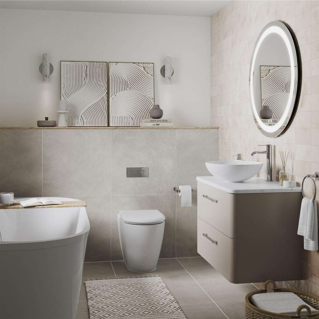 Britton Illuminated Mirror Britton Shoreditch Round LED Illuminated Mirror with Demister