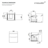 Crosswater Wall Mounted Vanity Unit Crosswater Glide II Wall Mounted Two Drawer Vanity Unit with Worktop