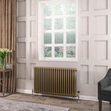 Eastbrook Column Radiator 600 x 1010 / Dual Fuel Eastbrook Rivassa Traditional 3 Column Radiator in Bronze Effect
