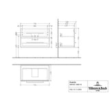 Villeroy & Boch Wall Mounted Vanity Unit Villeroy & Boch Avento Wall Hung Vanity Unit 780mm Two Drawers with Basin