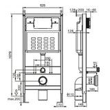 Imex Wall Hung WC Frame Imex Adjustable 1070-1270mm Wall Mounted Frame and Cistern with Stainless Steel Flush Plate