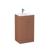 Imex Floor Standing Vanity Unit Terracotta / Black Imex Croma Floor Standing Double Door 500mm Vanity Unit with 1 Tap Hole Basin