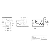 Villeroy & Boch Wall Hung Toilet Villeroy & Boch Skyla Round Wall Hung Rimless Toilet with Twist Flush and Soft Close Seat